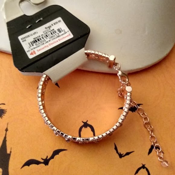 NAPIER Glam Rose Gold Clear Crystal/Textured Detail Flex Cuff Bracelet**NEW! - Picture 3 of 6